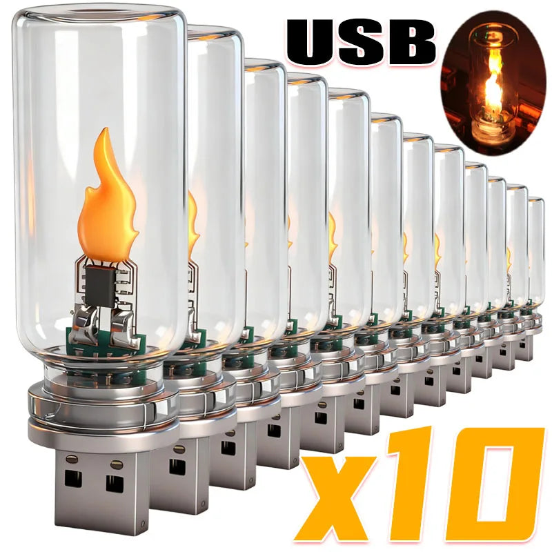 Interior 5V USB Flickering Candle Bulbs Ambient Lighting Night