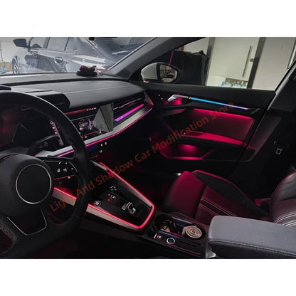 For Audi A3 Ambient Interior Lighting Upgraded Carbon Fiber Wood