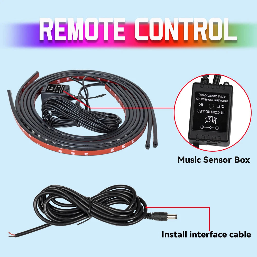 APP Remote Dual Control RGB Underglow Strip Waterproof Flexible