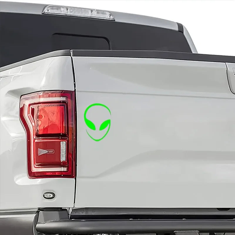 2PCS Alien Head Contour Vinyl Stickers Window Laptop Motorcycle
