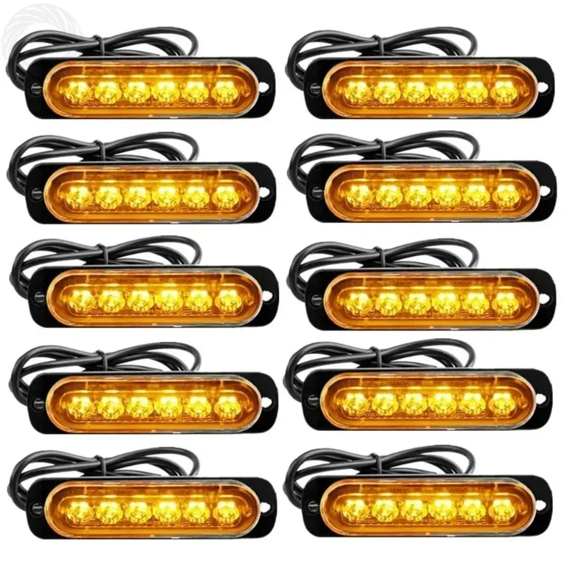 2PCS Strobe 12V 24V 6LED Truck Trailer Stroboscopes Emergency