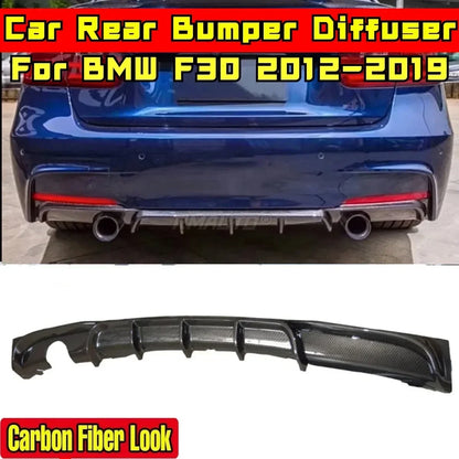 For BMW F30 2012-2019 Body Kit BMW F30 Rear Bumper Lip Carbon