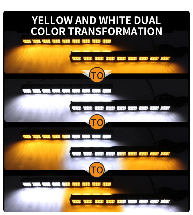 For Front Windshield 12V 162 Safety Warning 2-in-1 Strobe