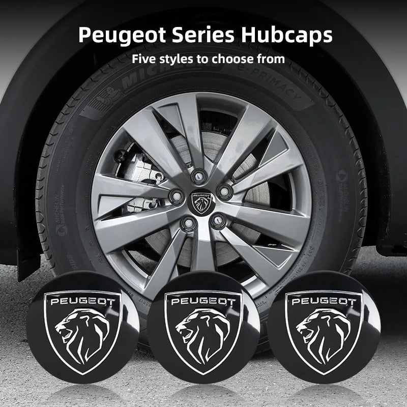 For Peugeot 408 4008 308 3008 4PCS Emblem Wheel Hub Center Cover