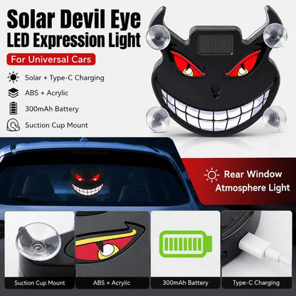 For Universal Solar Devil Eye Expression Cars Rear Quarter