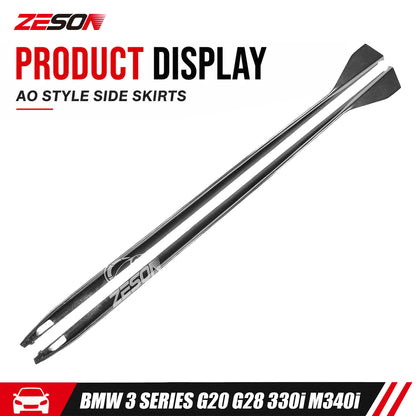 For BMW 3 Series G20 325I Zeson Real Carbon Fiber Side Skirts Ad