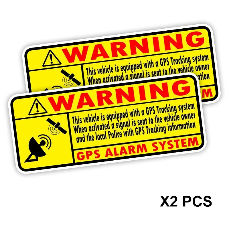 Warning Gps Alarm System Sticker On Vinyl Decal Waterproof