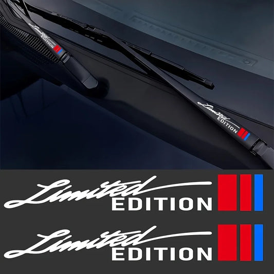 2PC Limited Edition Matte Red Blue Stripes Vinyl Stickers
