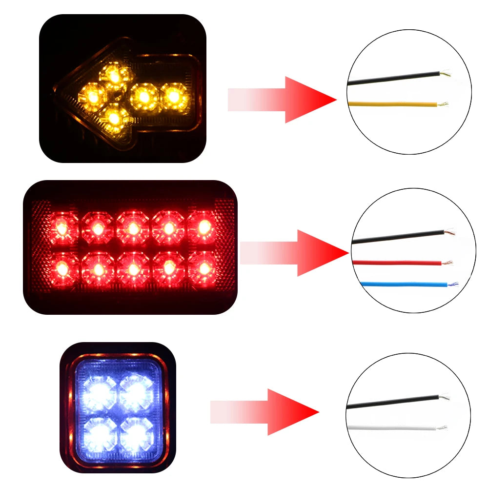 For Trailer Lorries Boat Assembly Reversing Turn Signal Stop