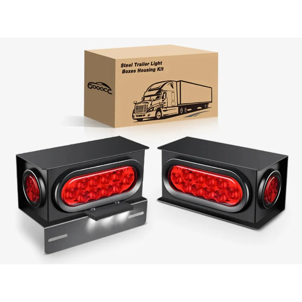 Nilight 2PC Trailer Boxes Housing Kit Oval Tail Side