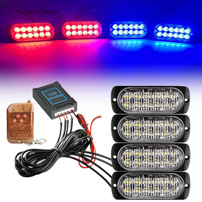 48LED Strobe Emergency Signal Warning 12-24v Wireless Remote
