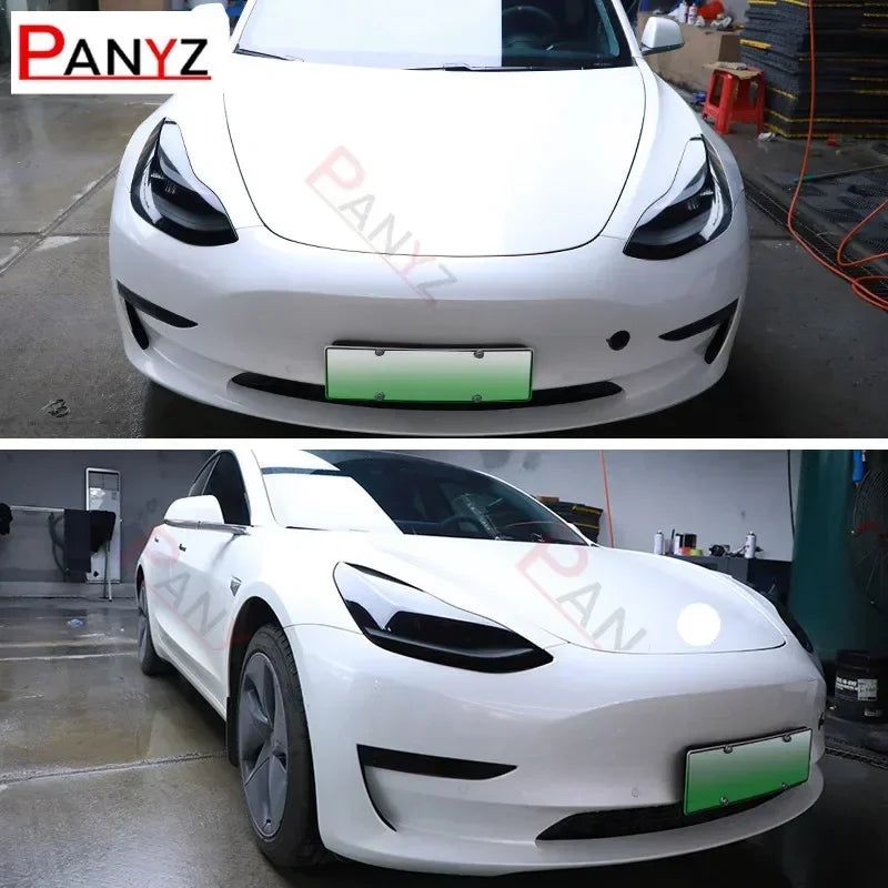 For Tesla Model 3 Y 2019 2PCS Front Headlamp Sticker 2020 2021