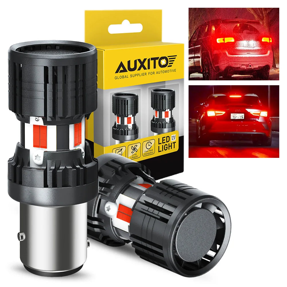 2PCS Auxito P21 5W bay15d Bulb 1157 Red Brake
