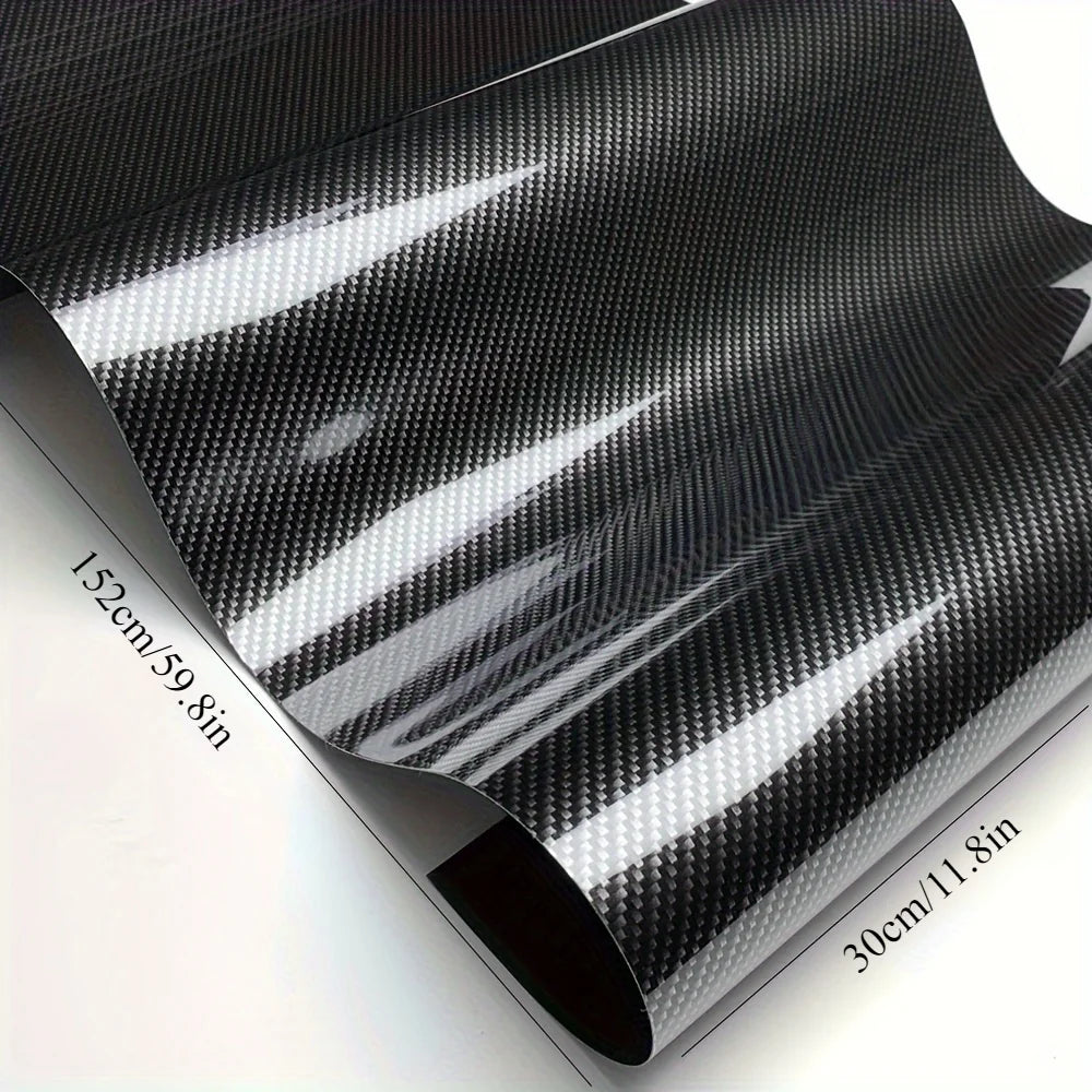 For Auto Body high-gloss Black 9D Carbon Fiber Stickers Vinyl