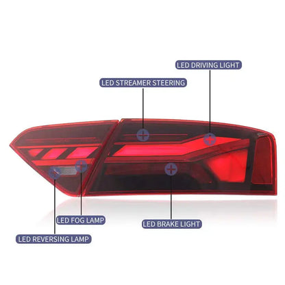 For Audi A5 Transparent Lens LED Taillights 2008-2013 B8