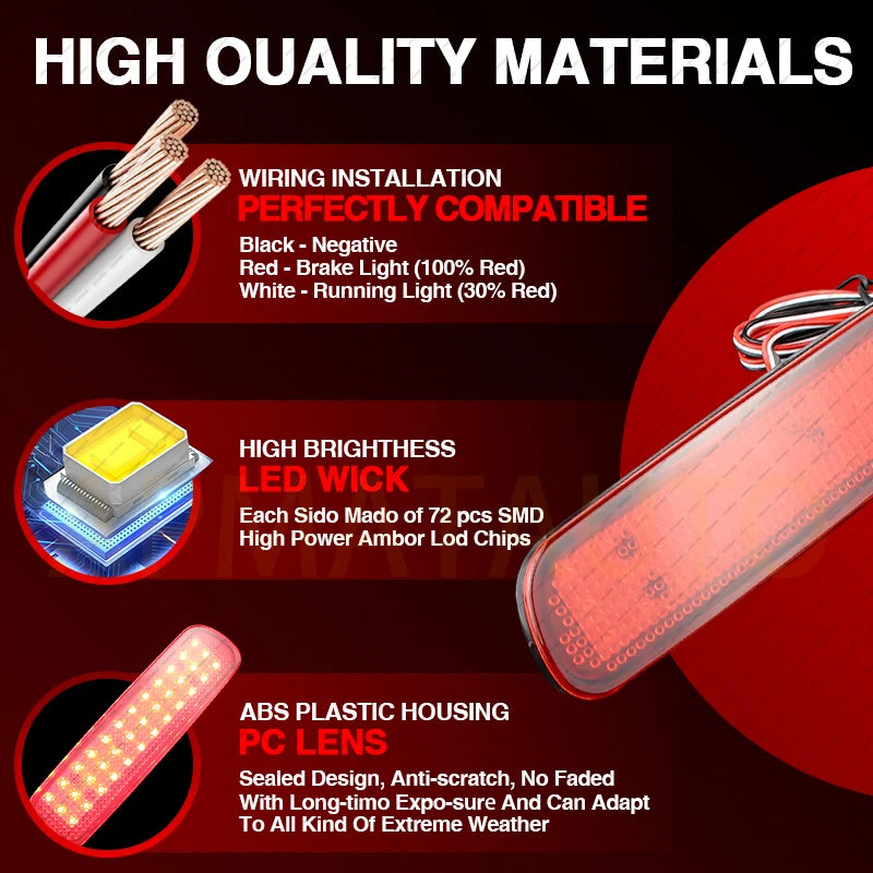 For Toyota Land Cruiser 100 Cygnus 2PCS Rear Bumper Reflector