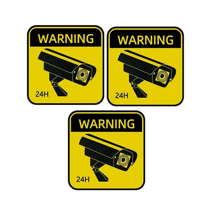 Cctv Waterproof Sunscreen Warning Signs Sticker Video