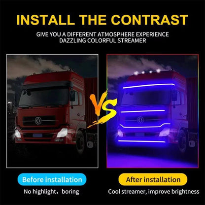 12V 24V Truck Strips RGB Ambient Brake Warning Driving