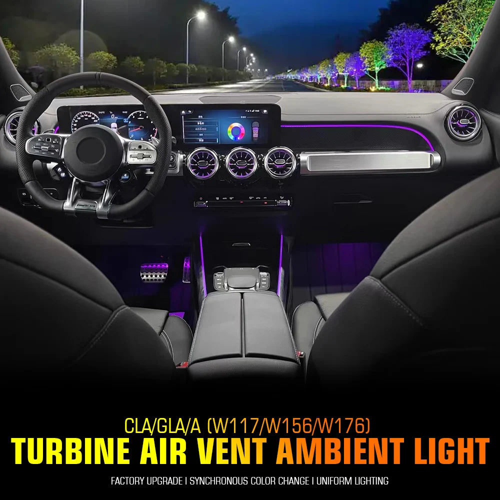 For Benz W176 W117 W156 X156 A Cla Gla 12 Color Ambient Turbine