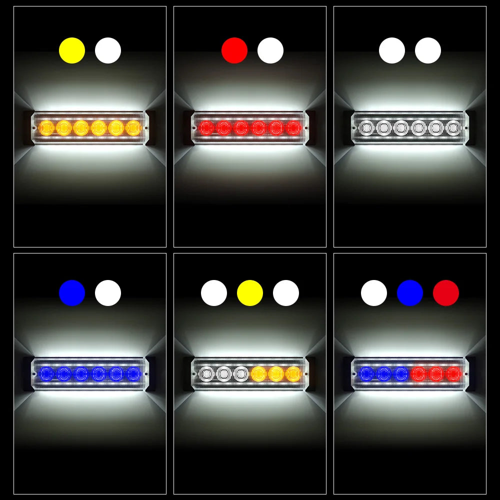 2X 24LED Strobe Warning Side Super Bright Grille Flashing