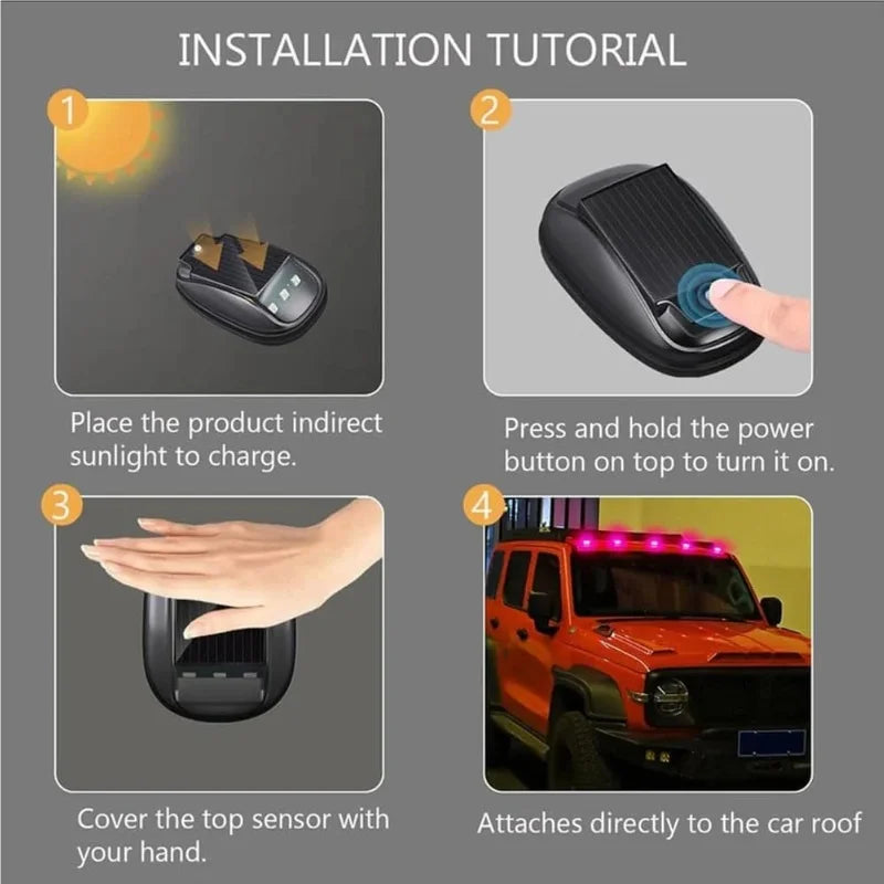 Solar Roof RGB Strobe Remote Control Cab Signal Lam