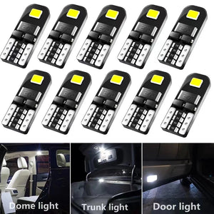 For Mercedes-Bens BMW Audi Ford 6000K 10PCS W5W T10 Canbus No