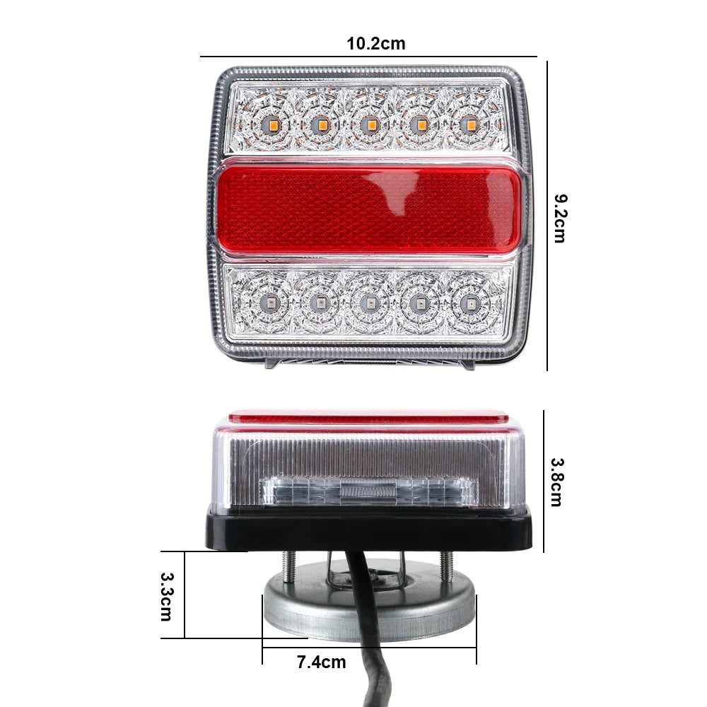Combination Towing Taillight Leds Trailer Tail Magnet Piece Set