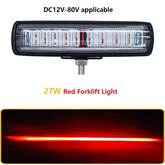 27W Forklift Lightstruck Safety Work Bar 12-80w Red Flood
