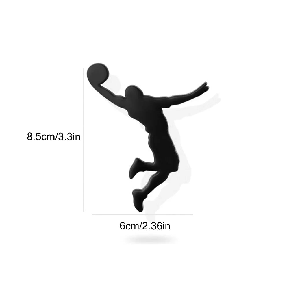 Dsycar 1PCS Metal Badge Emblem Basketball Trunk Adhesive Decal