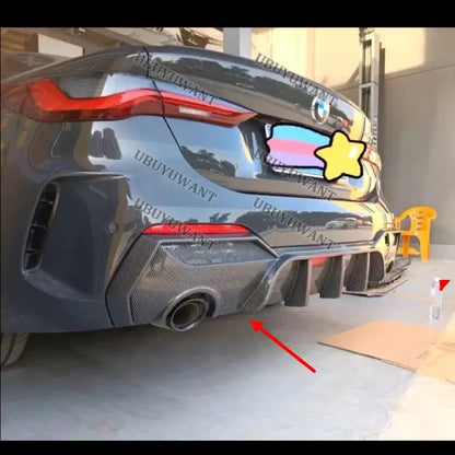 For BMW G22 G23 ABS Glossy Black Carbon Color Rear Bumper