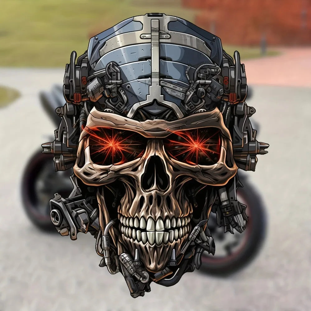 Design Skeleton Head Stickers Door Body Motorcycle Tank