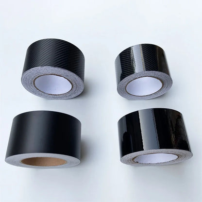 Carbon Fiber Vinyl Sticker Waterproof Glossy Black Wrap Roll