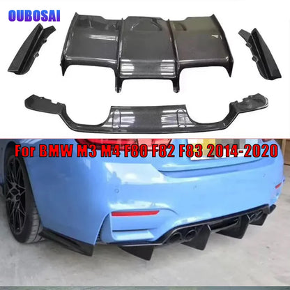 For BMW M3 M4 F80 F82 F83 2014-2020 Carbon Fiber Rear Lip