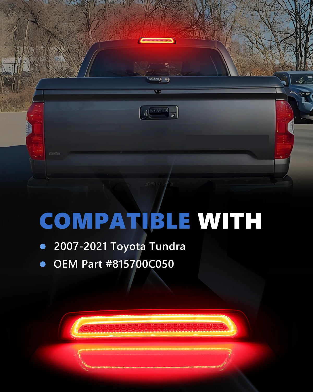 For 2007-2021 Toyota Tundra XK50 2ND 1PCS Rear Cargo Tail 3RD