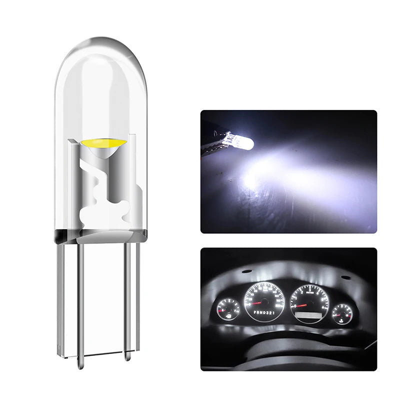10PCS T5 Super Bright Cob Wedge Dashboard Gauge Warning