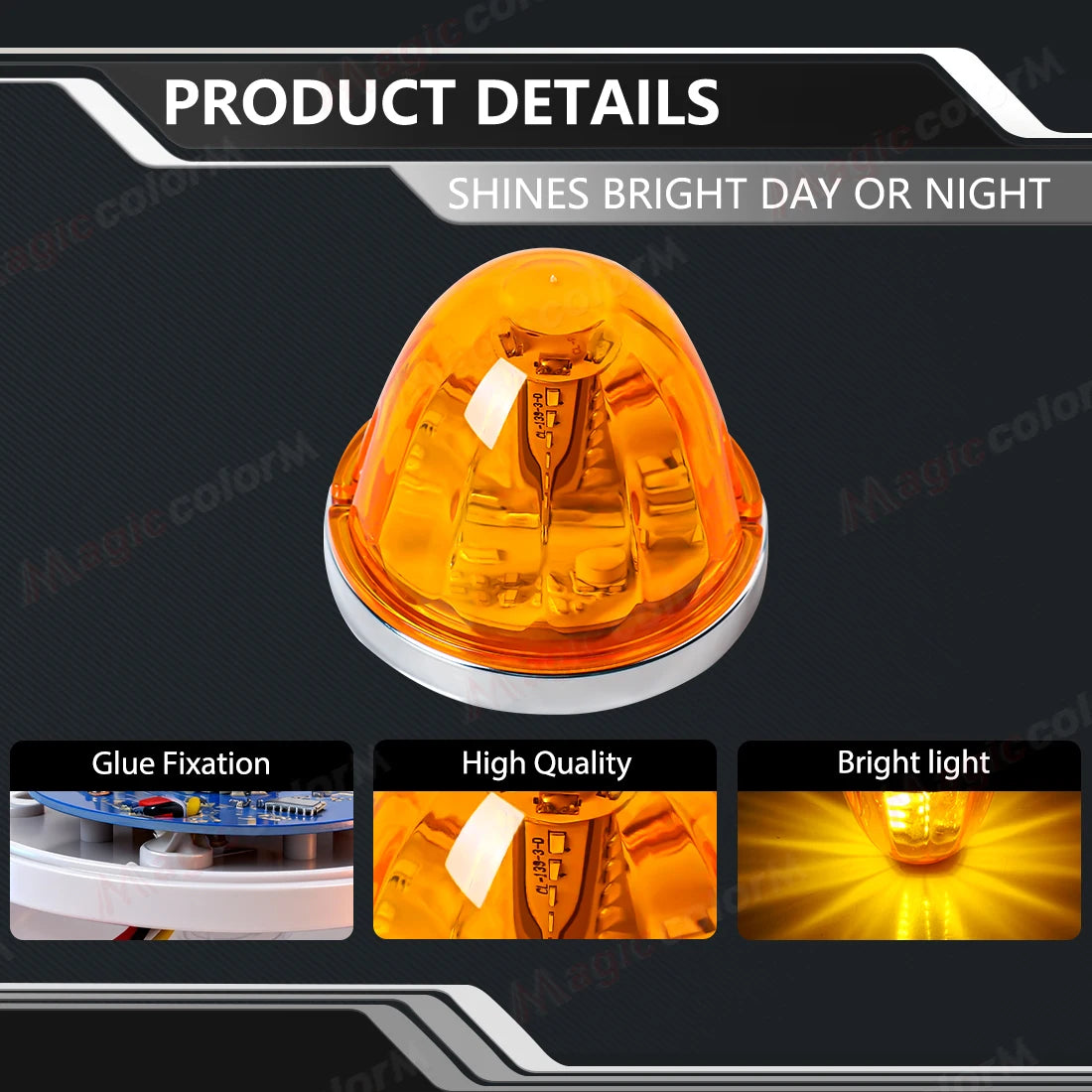 4PC Lorry Truck Side Watermelon 30LED 360 Rotating Safety
