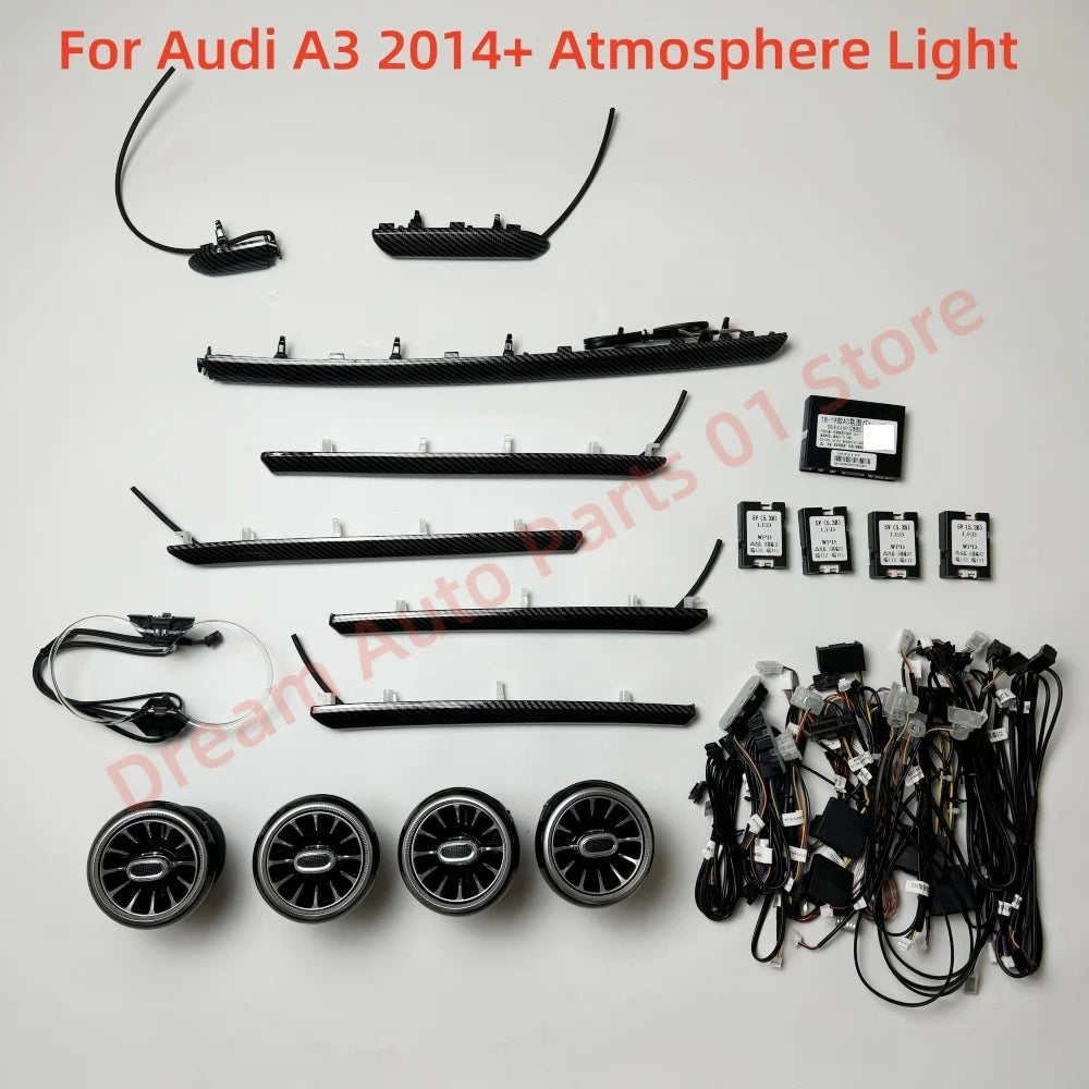 For Audi A3 S3 Carbon Fiber Ambient Color Interior Lighting
