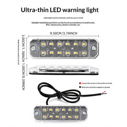 For Off-road Vehicle Emergency Use Dual Row Strobe Warning 1PCS