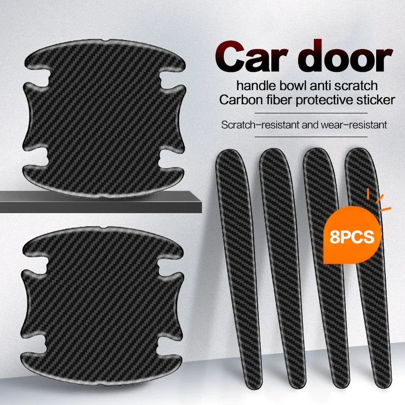 Door Handle Stick anti-collision Strip Carbon Fiber Protective