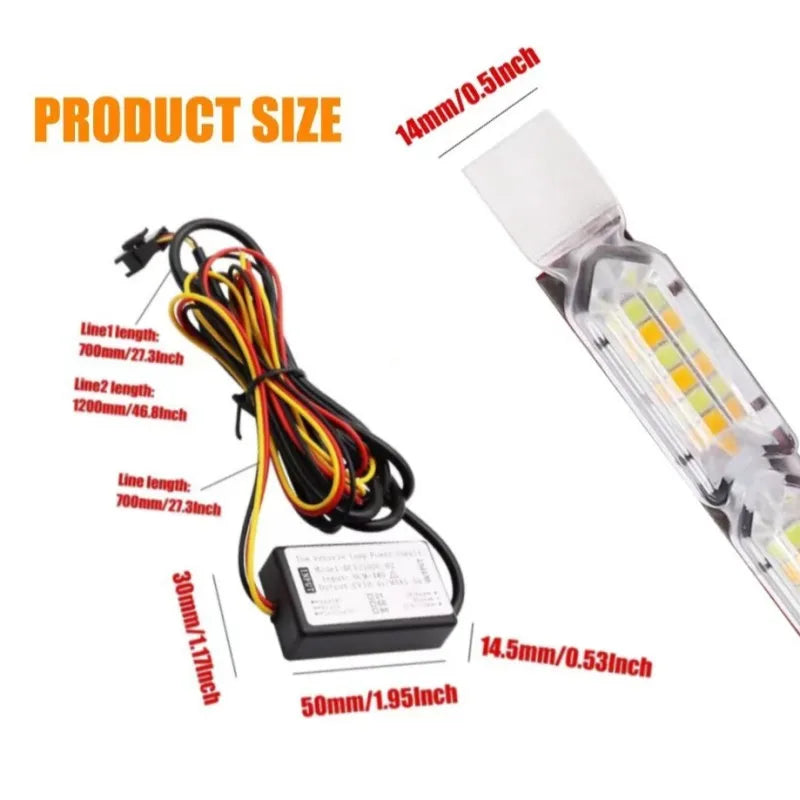 Daytime Running Turn Signal Flowing Driving Yellow White