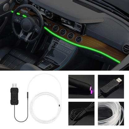5M Interior RGB Strip Ambient Neon Invisible USB Fiber