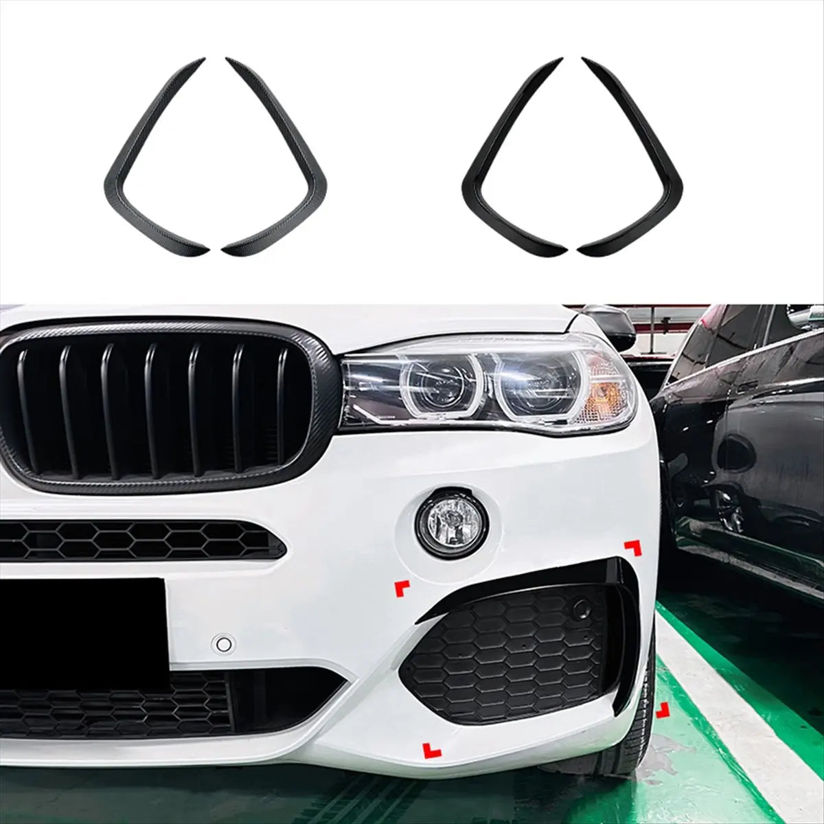 For BMW X5 F15 M Sport dtc2 Front Bumper Lip Side Spoiler Fog