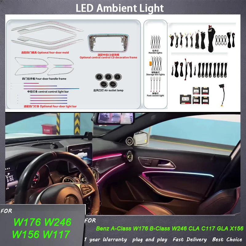 For Mercedes Benz A B Class Ambient W246 W176 2012-2019 Dynamic
