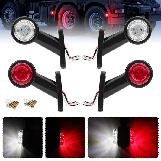 For Trailer Tractor Rv Truck Dual Face Side Marker Parking White