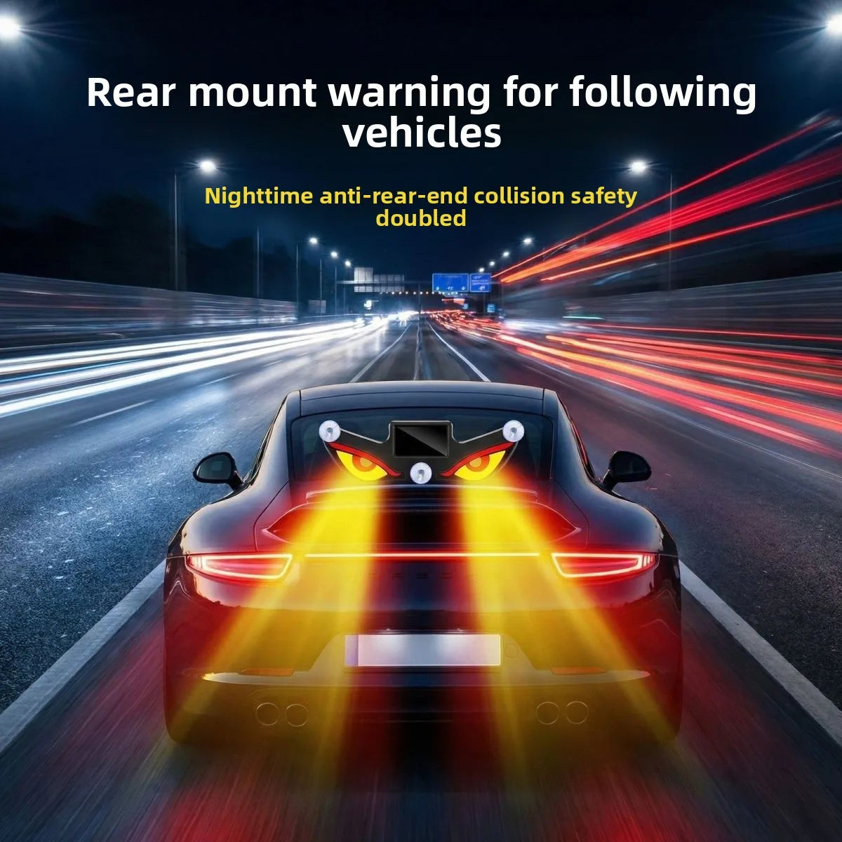 solar-powered Evil Eye Rear Window anti-rear-end Collision