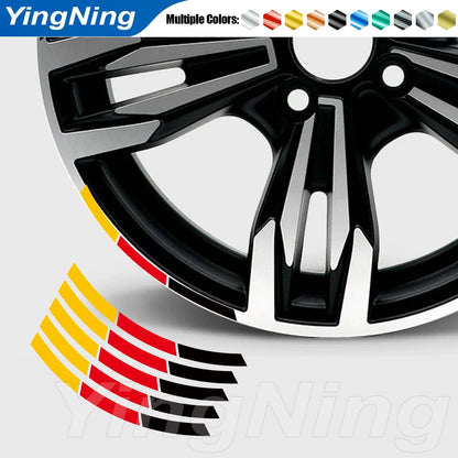 For VW Audi BMW Mercedes Porsche 5X Germany Flag Wheel Hub