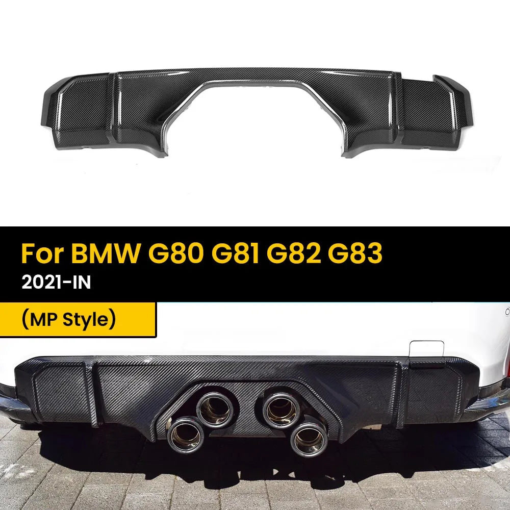 For BMW G80 G81 G82 G83 Real Dry Carbon Fiber Rear Diffuser