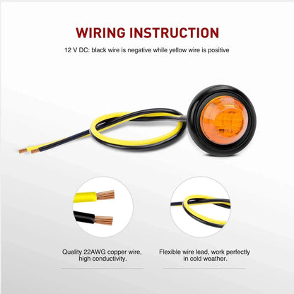 10PCS Side Marker Indicators Truck Warning Tail Trailer Lorry