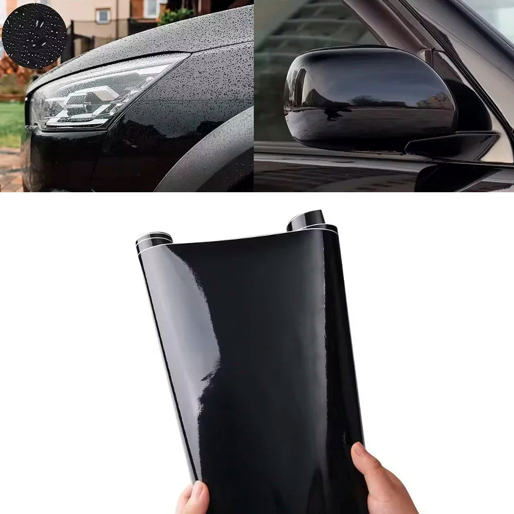 Pvc Body Bright Glossy Black Color Changing Film Vinyl