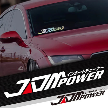 Jdm Windshield Decal Red Black Japanese Text Vinyl Sticker